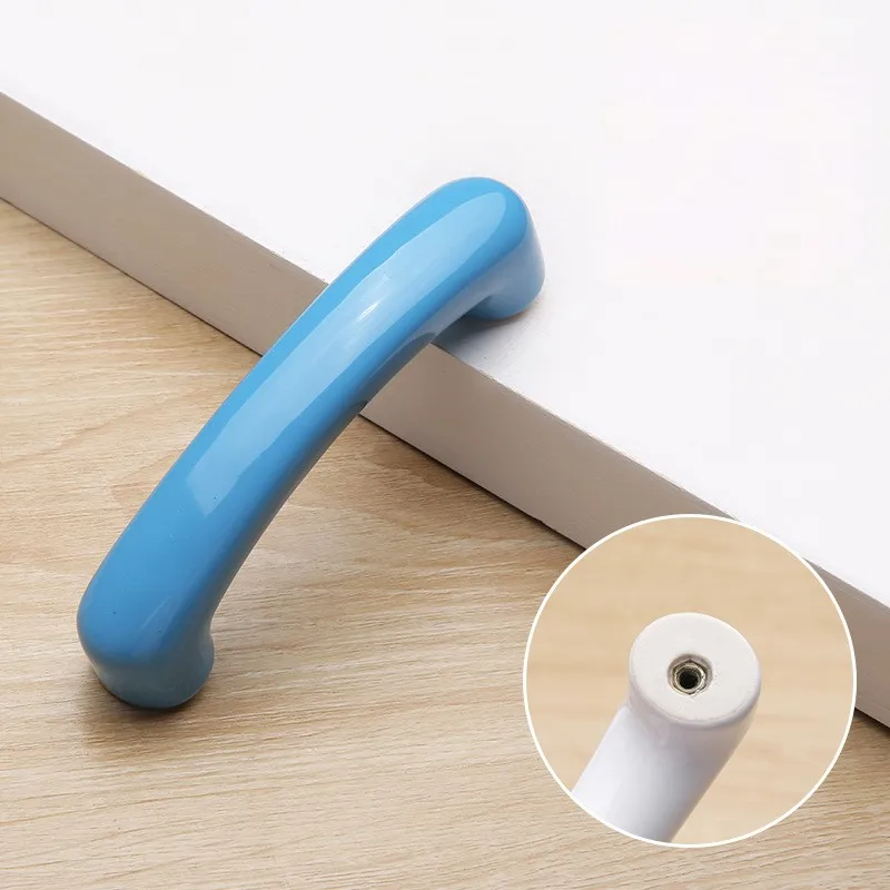 Maniglie e tiranti per mobili decorativi in ​​stile costiero in ceramica per bambini, camera da letto blu, cassettiera per armadietti